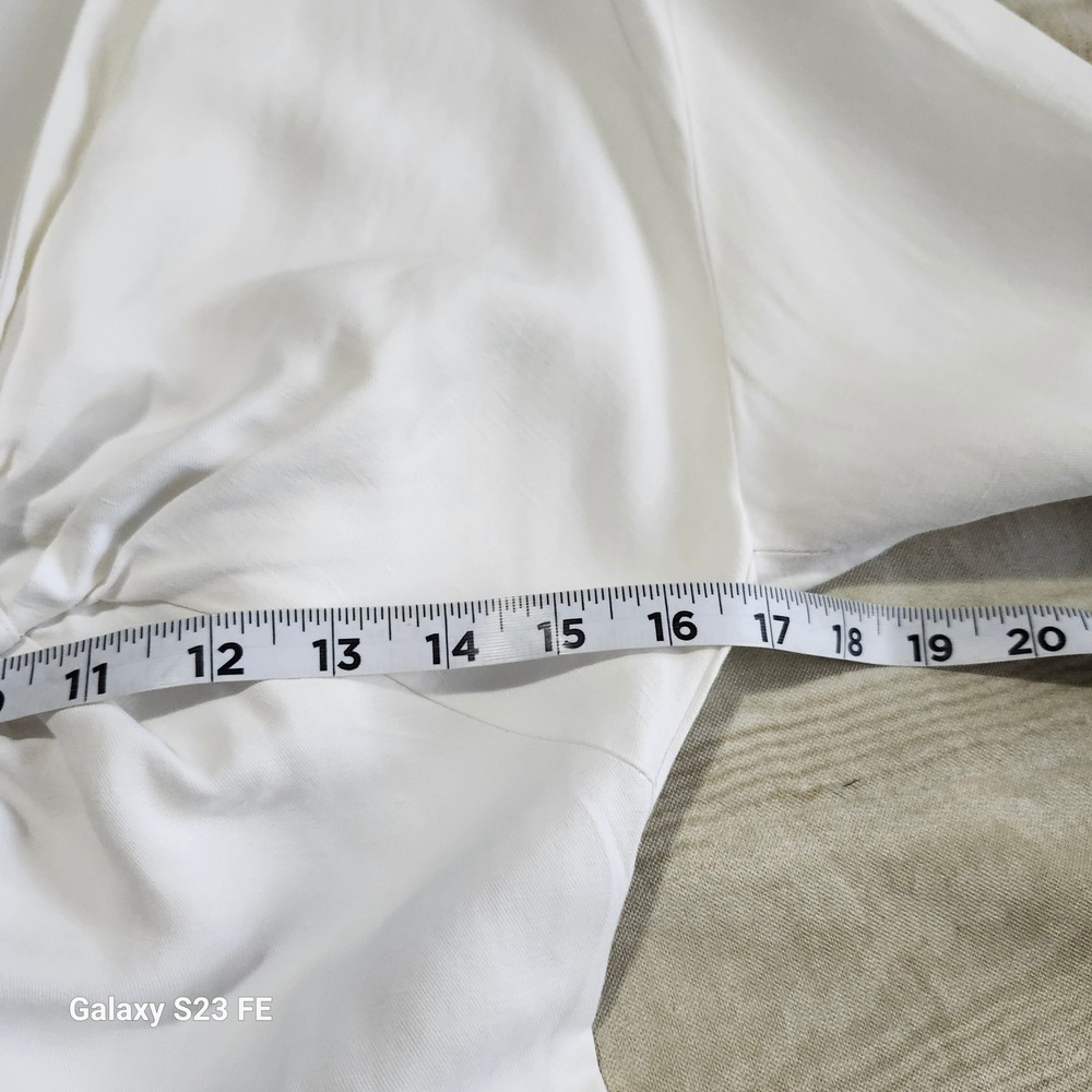 Sandro Paris Celia Mini Dress XS Womens White V-Neck Ruched Front Long Sleeve - Picture 8 of 10